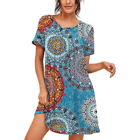 Платья Elegant Dress Women's Sleepwear Short Sleeve Nightgown Soft Sleepshirt Pleated Nightshirt Vintage Clothes Женское Платье