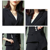 Elegant Designer Office Suit Long Sleeve Single Breasted Notched Womens Uniform Business Blazer with Skirt Plus Size