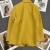 Elegant Vintage Women Casual Long Sleeve Solid Blazer Lapel Office Ladies Double Breasted Temperament Blazer Clothing