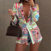 Elegant Formal Coats 2022 VONDA Women Long Sleeve Printed Suit Blazers Casual Turn Down Collar Office Jackets Outerwear Veste