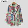Elegant Formal Coats 2022 VONDA Women Long Sleeve Printed Suit Blazers Casual Turn Down Collar Office Jackets Outerwear Veste