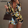 Elegant Formal Coats 2022 VONDA Women Long Sleeve Printed Suit Blazers Casual Turn Down Collar Office Jackets Outerwear Veste