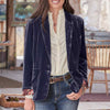 Elegant Golden Velvet Women Blazers Long Sleeve Big Pockets Single Button Autumn Winter Lapel Office Suit Jacket Coat Workwear