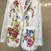 Elegant Korean Ladies Floral Embroidery Lace Lapel Blazer Autumn Long Sleeve Double Breasted Womens Slim Fit Coats