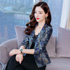 Elegant Ladies Blazer 2023 Spring Autumn Clothes Short Jacket Single Button Print Suit Coat Women Blazers Outerwear
