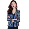 Elegant Ladies Blazer 2023 Spring Autumn Clothes Short Jacket Single Button Print Suit Coat Women Blazers Outerwear