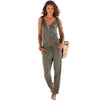 Elegant Ladies Jumpsuit Women Summer Sleeveless V-Neck Long Trousers Women Casual Sexy Playsuit Overalls Jumpsuits Pants #LH
