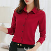 Elegant Ladies Long Sleeve Shirts 2022 Autumn White Pink Women Chiffon Blouse Female Work Wear Formal Office Shirts Plus Size