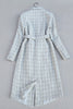 Elegant Medium Long Plaid Suit Coat and High Waist Faux Woolen Plaid Skirt Office Lady Clothing Set