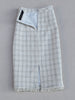 Elegant Medium Long Plaid Suit Coat and High Waist Faux Woolen Plaid Skirt Office Lady Clothing Set