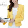 Elegant  style women long sleeve slim blazers Single Button lady work wear short blazers V-neck femme bodycon officewear coats