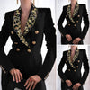 Elegant Office Blazer 2022 VONDA Women Printed Double Breasted Lapel Collar Suit Blazers Casual Long Sleeve Coats Veste Femme