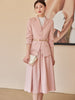 Elegant Office Ladies Formal Skirt Suit Women Apricot Pink Navy Long Sleeve Solid Two Piece Set Blazer for Business Work Wear