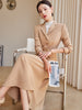 Elegant Office Ladies Formal Skirt Suit Women Apricot Pink Navy Long Sleeve Solid Two Piece Set Blazer for Business Work Wear
