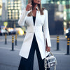 Elegant Office Lady Blazer White Women's Jacket Long Casual Suit Coat Autumn Simple Stand-up Collar Blazer Black Yellow