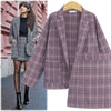 Elegant Office Plaid Suit Jacket + Skirt Suit Ladies Suits Autumn and Winter Long-sleeved Single-breasted Pocket Blazers