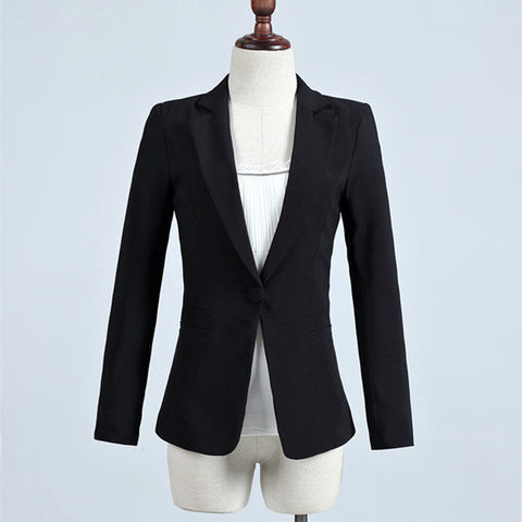 Elegant Office Work Style Blazers 2022 New Fashion Single Button Solid Color Full Sleeve Shor Suits Jacket Women Blazer Feminino