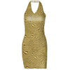 Elegant Open Back Bodycon Printed Halter Mini Dresses Summer Sexy Party Evening Backless Bandage Short Birthday Dress For Women