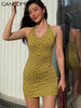 Elegant Open Back Bodycon Printed Halter Mini Dresses Summer Sexy Party Evening Backless Bandage Short Birthday Dress For Women