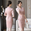 Elegant Pink Lady Professional Suit Summer 2022 Ladies Jacket Feminine Skirt Two-piece High-quality Suit