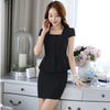 Elegant Pink Slim Summer Professional Business Women Work Suits With 2 Pieces Tops And Skirt Ladies Blazers Outfit S-4XL