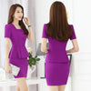 Elegant Pink Slim Summer Professional Business Women Work Suits With 2 Pieces Tops And Skirt Ladies Blazers Outfit S-4XL