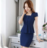 Elegant Pink Slim Summer Professional Business Women Work Suits With 2 Pieces Tops And Skirt Ladies Blazers Outfit S-4XL