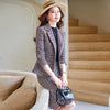 Elegant Plaid Office Ladies Formal Women Business Suits with Skirt and Jackets Coat Professional OL Styles Blazers Set Plus Size