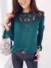 Elegant Ruffle Blusa Long Sleeve Lace Blouses Women White Blouse Lady Autumn Shirt Sexy Hollow Out Blusas Summer Tops Plus Size