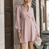 Elegant Sexy Double Breasted Ladies Suit Dress Solid Turn-down Collar Blazer Party Dress Autumn Women Casual Dresses New
