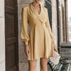 Elegant Sexy Double Breasted Ladies Suit Dress Solid Turn-down Collar Blazer Party Dress Autumn Women Casual Dresses New