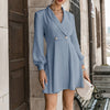 Elegant Sexy Double Breasted Ladies Suit Dress Solid Turn-down Collar Blazer Party Dress Autumn Women Casual Dresses New