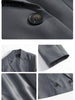 Elegant Short Blazer Women's Long Sleeve Notched Collar Double Breasted Jacket Casual Solid Office Work Vintage Coats