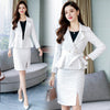 Elegant Skirt Suits Women 2023Autumn Winter Sashes Wool Blazer And Side Split Mini Pencil Skirts Suits Female Chic Sets