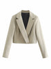 Elegant Skirt Suits Women 2 Buttons Cropped Blazer Side Split Mini Skirts Suits Female Chic Sets
