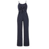 Elegant Striped Sexy Spaghetti Strap Rompers Womens Jumpsuit Sleeveless BacklessBow Casual Wide legs Jumpsuits Leotard F#J07