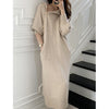 Elegant Sweater Dress Female Casual Loose Turtleneck Solid Pullover Sash Tie Up Robe Femme Autumn Winter Party Dress