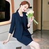 Elegant Thick Office Ladies Blazer Jacket and Skirt Suit Green Navy Women Formal Business Work Wear Two Piece Set for Winter