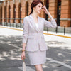 Elegant Thick Skirt Suit Women Girl Pink White Blue Casual Plaid Two Pieces Set Female Ladies Winter Clothes
