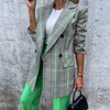 Elegant Turn-down Collar Button Loose Jackets Women Casual Long Sleeve Suits Blazers Office Commute Plaid Print Outwear