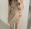 Elegant Two-pieces Set Women Skirt Suit Short Jacket & Irregular Skirt Chic Button Up Female Blazer Sets Women Blazer Suit 2023