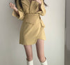 Elegant Two-pieces Set Women Skirt Suit Short Jacket & Irregular Skirt Chic Button Up Female Blazer Sets Women Blazer Suit 2023