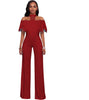 Elegant Wide Leg Jumpsuits Halter Off The Shoulder Lace Ruffles Jumpsuit Work Party Overalls Casual Long Rompers Womens Jumpsuit