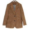 Elegant Women Blazers 2022 New Spring Chic Solid Corduroy Long Sleeve Single Breasted Loose Female Blazer Ladies Work Wear AO522