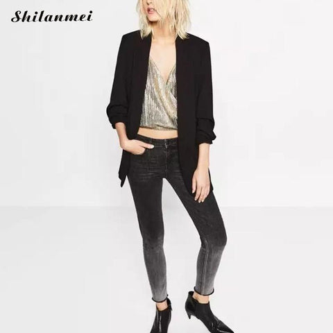 Elegant Women Blazers Long Sleeve Slim Black Pink Green White Blue Red Blazer Jacket Female Business Suit Office Suits For Women