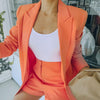 Elegant Women Formal Blazer Single Breasted Lapel Pockets Cardigan Jacket 2023 Autumn Winter Long Sleeve Suit Coat Outerwear