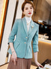 Elegant Women Ladies Solid Casual Blazer Coat Red Blue Female Long Sleeve Single Breasted Slim Jacket For Autumn Winter Wear