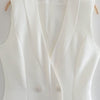 Elegant Women Pearl buttons blazer dress 2023 Autumn winter Sleeveless Slim waistcoat Ladies vest White Korean Chic INKEO 2O207
