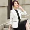 Elegant Women Single Button Blazers Vintage Slim Long Sleeve Casual Outerwear S-4XL Chic Black White Plaid Coat Tops
