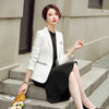 Elegant Women Single Button Blazers Vintage Slim Long Sleeve Casual Outerwear S-4XL Chic Black White Plaid Coat Tops